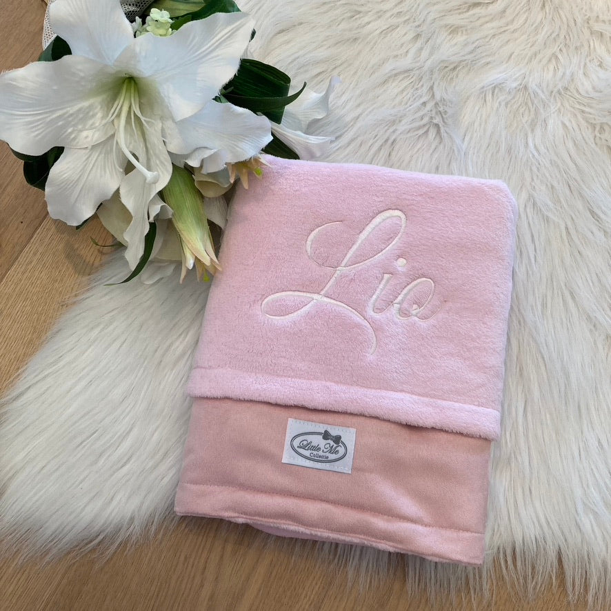 Soft Suéde Winterdekentje met naam | Gepersonaliseerde | Vintage Rose