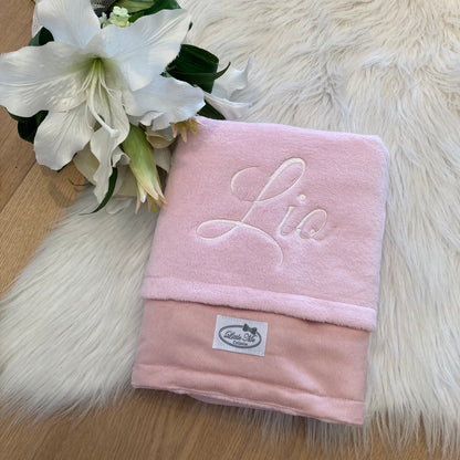 Soft Suéde Winterdekentje met naam | Gepersonaliseerde | Vintage Rose