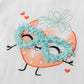 T-shirt met ruches mouwen en aardbei met bril