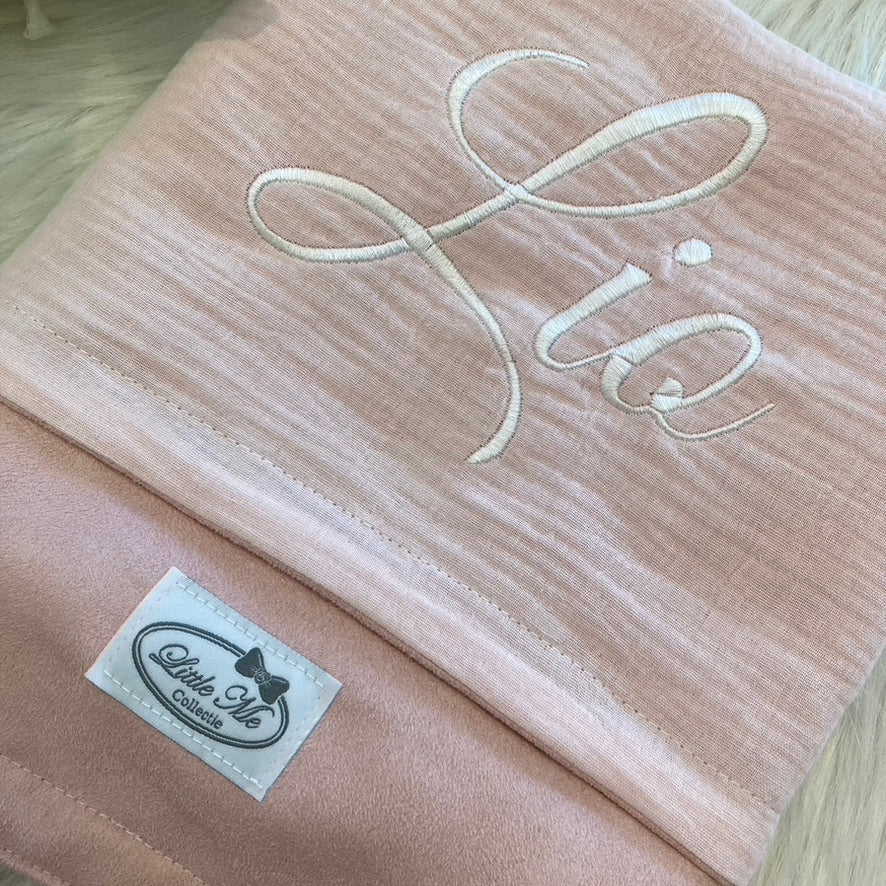Soft Suéde Zomerdekentje met naam | Gepersonaliseerde | Vintage Rose