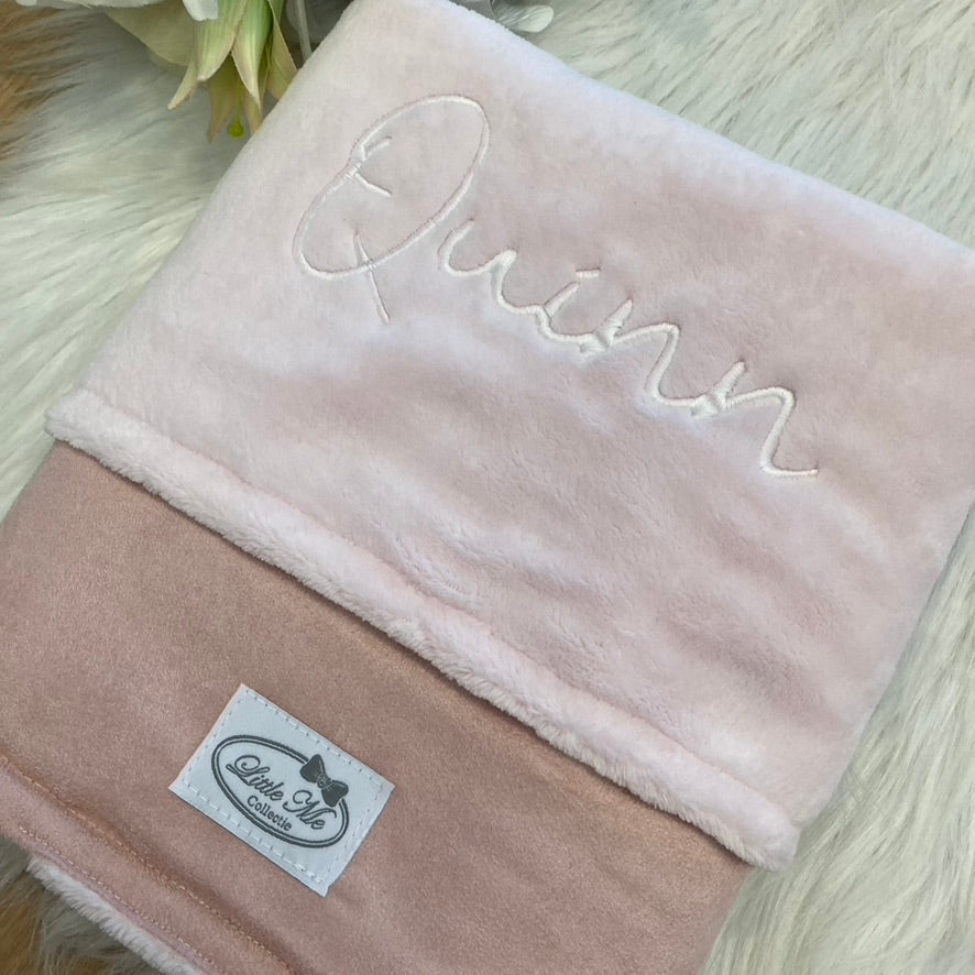 Soft Suéde Winterdekentje met naam | Gepersonaliseerde | Vintage Rose