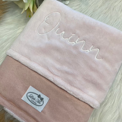 Soft Suéde Winterdekentje met naam | Gepersonaliseerde | Vintage Rose