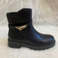 Black ankle boot with accessory