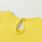 Geel casual t-shirt met effen ruches