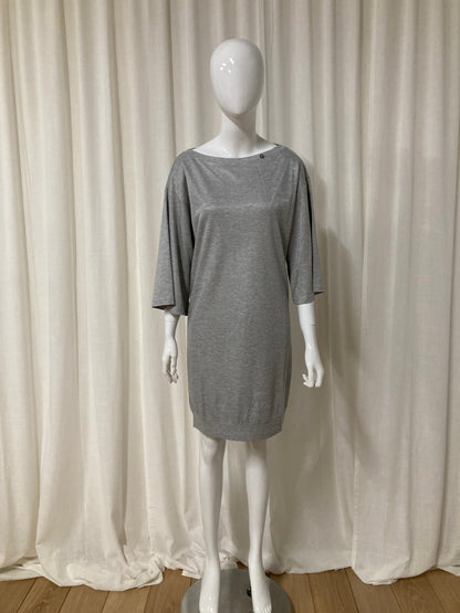 T-shirt dress with shiny coating Grey
