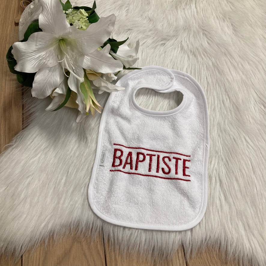 Slab met naam | Gepersonaliseerde baby slab katoen | Soft Cloud