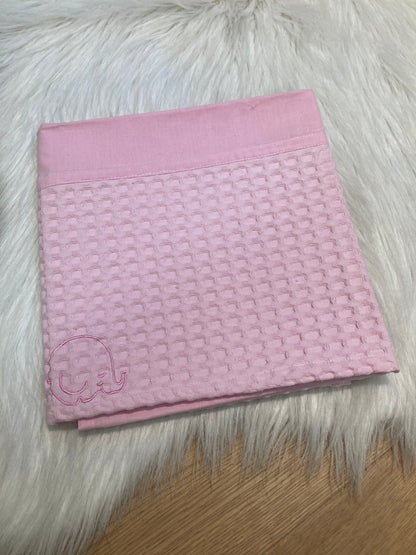 Laken wafel lichtroze 75x100cm