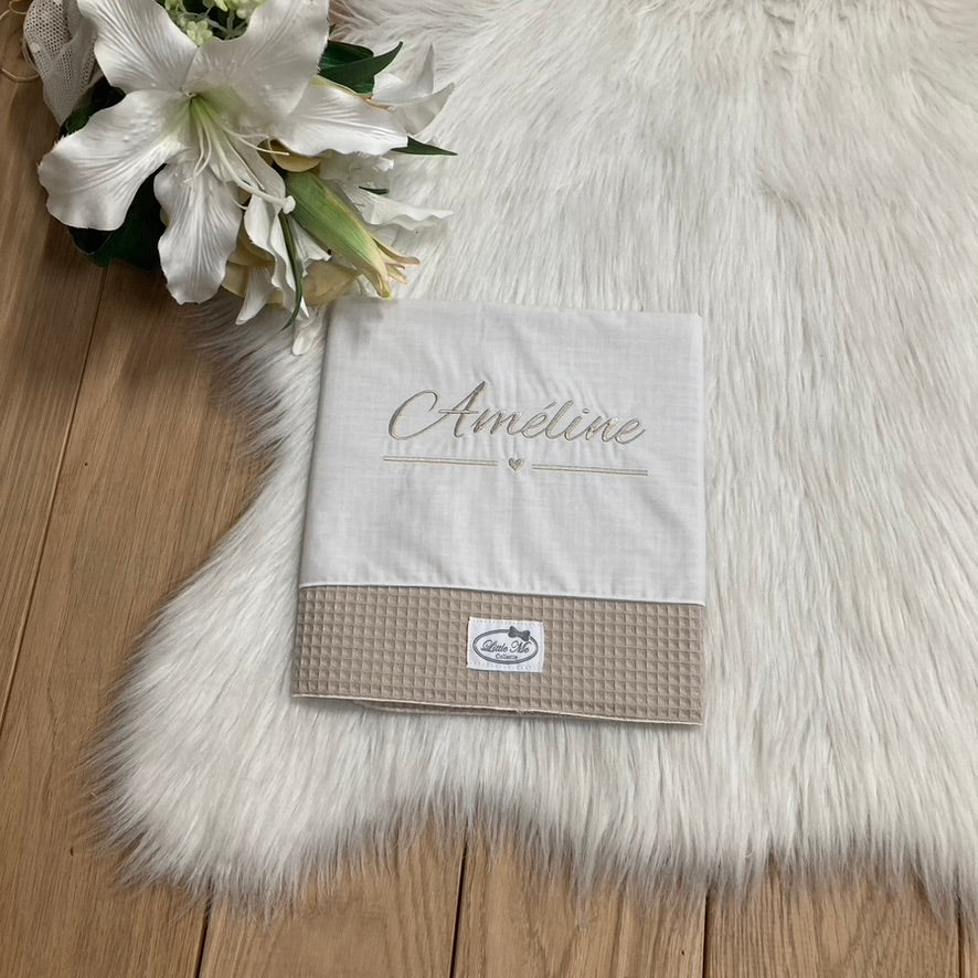 Warm Wafel Lakentje met naam | Gepersonaliseerde | Warm sand