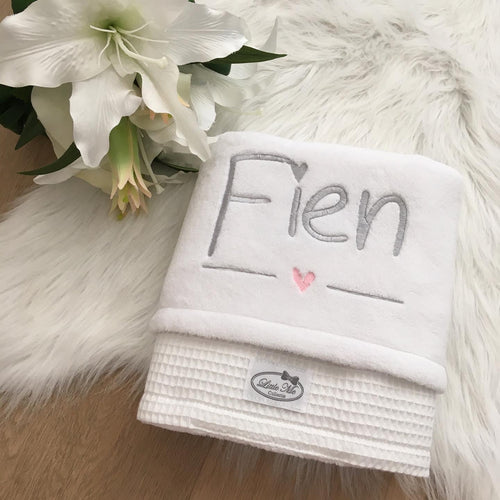 Warm Wafel Winterdekentje Elise met naam soft cloud