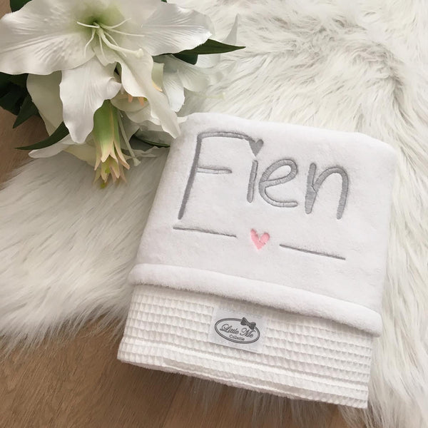 Warm Wafel Winterdekentje met naam | Gepersonaliseerde | Soft Cloud