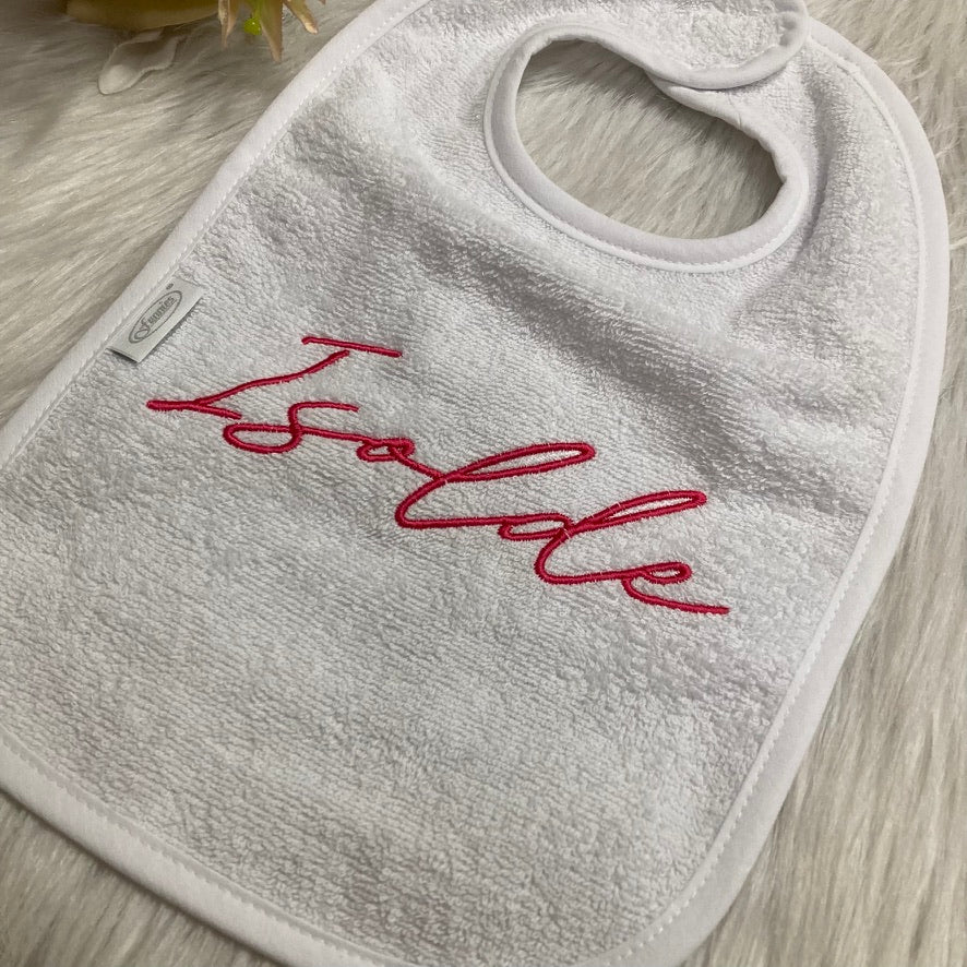 Slab met naam | Gepersonaliseerde baby slab katoen | Soft Cloud