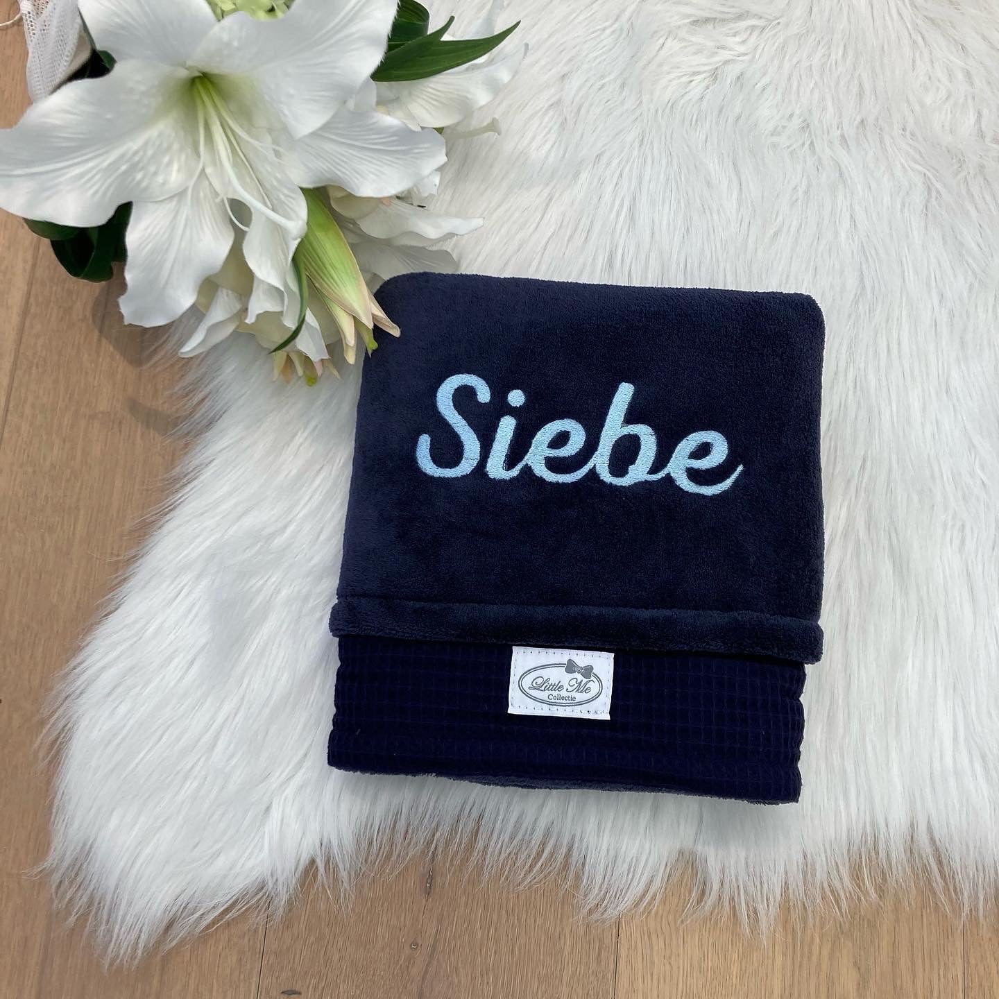 Winterdeken waffel Navy