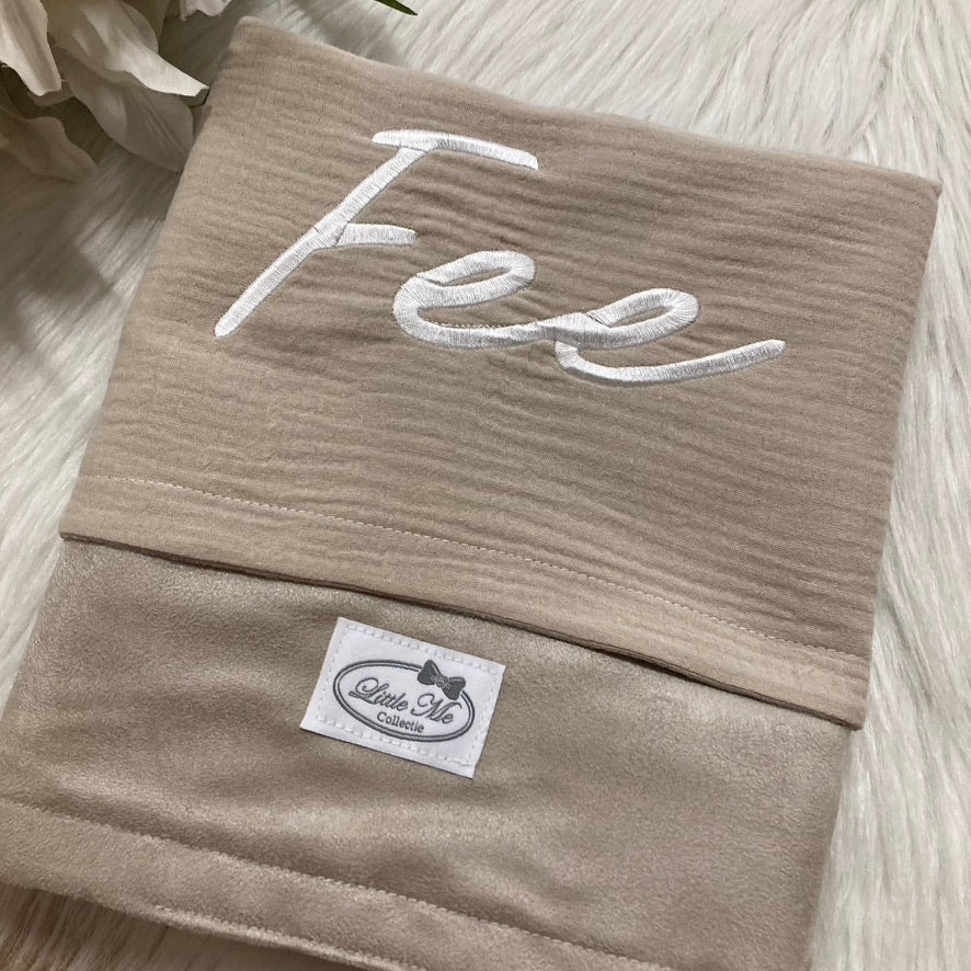 Soft Suéde Zomerdekentje met naam | Gepersonaliseerde | Warm sand