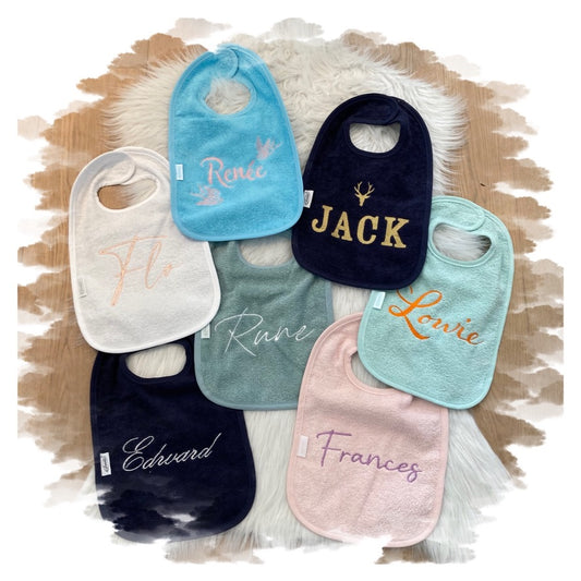 Slab met naam | Gepersonaliseerde baby slab katoen