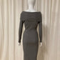 Off Shoulder Sweater Dress grijs