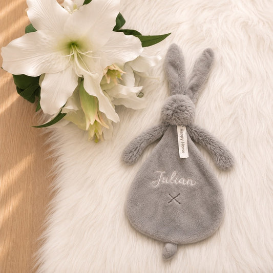 Rabbit Richie Tuttle met naam | Gepersonaliseerde met naam | lichtgrijs