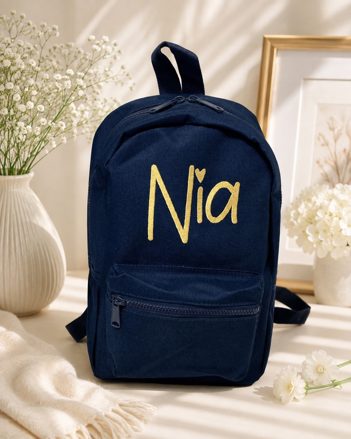Gepersonaliseerd Rugzakje met Naam – Navy| Peuter & Kleuter