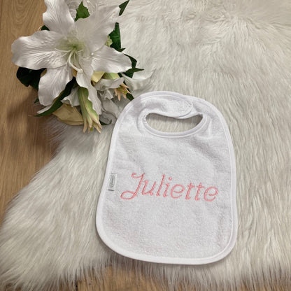 Slab met naam | Gepersonaliseerde baby slab katoen | Soft Cloud