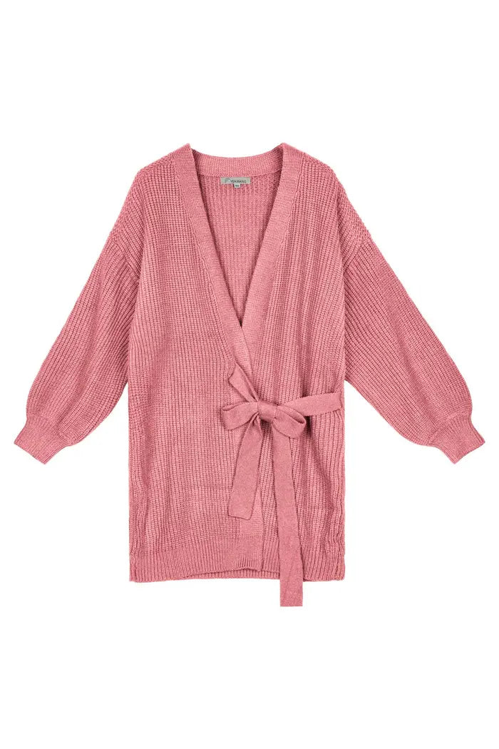 Cardigan Wrapped Long Pink One size