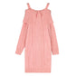 Cable knit sweater dress roze