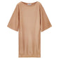 T-shirt dress with shiny coating Brown