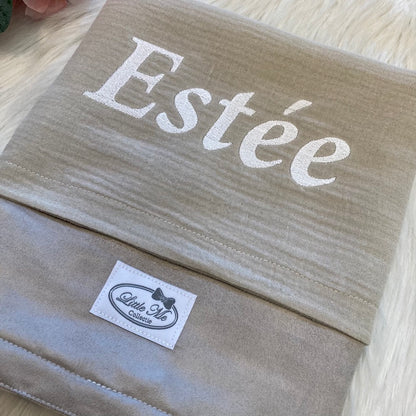 Soft Suéde Zomerdekentje met naam | Gepersonaliseerde | Warm sand