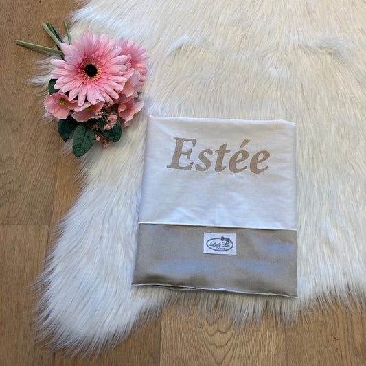 Soft Suede Lakentje met naam | Gepersonaliseerde | Warm Sand