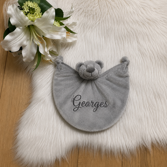 Happy Horse Bear Bella met naam | Gepersonaliseerde met naam | Misty grey