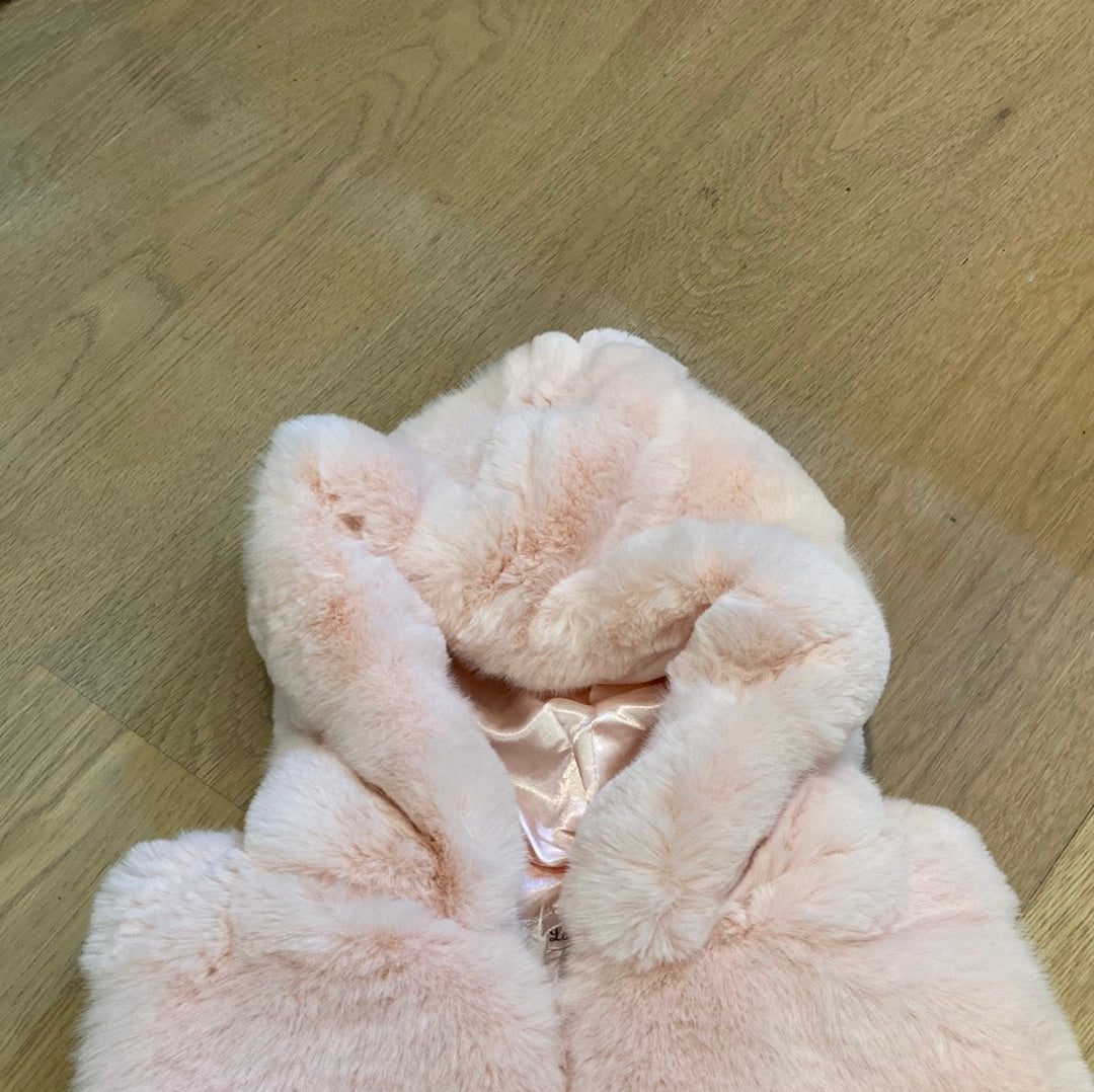 Fluffy bodywarmer roze