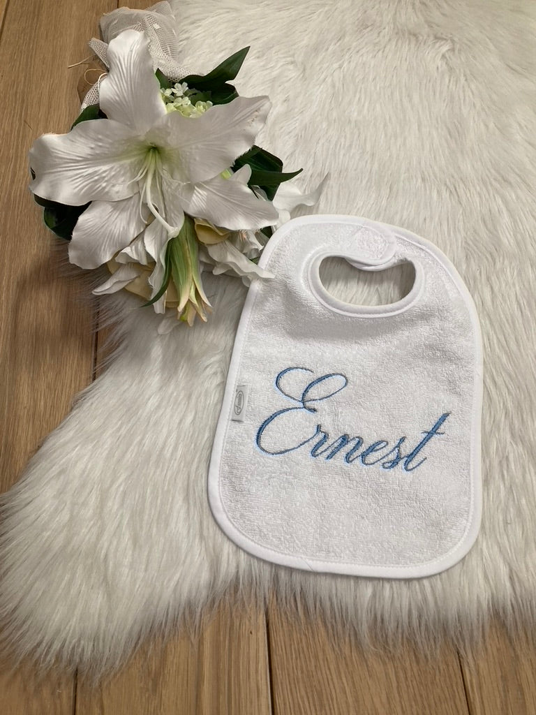 Slab met naam | Gepersonaliseerde baby slab katoen | Soft Cloud