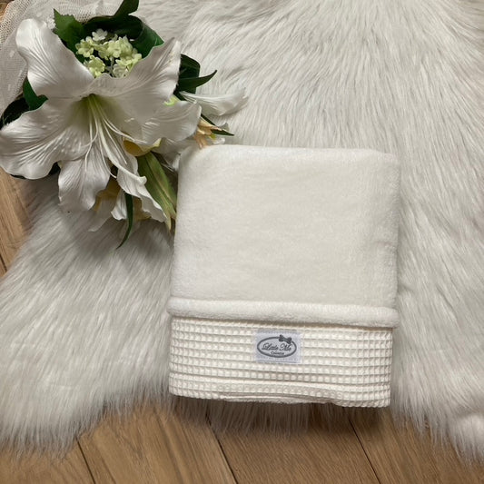 Warm Wafel Winterdekentje met naam | Gepersonaliseerde | Vanilla Milk