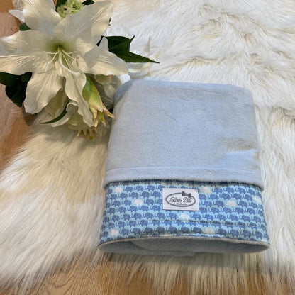 Mini Elefants Winterdekentje met naam | Gepersonaliseerde | Sky blue