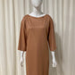 T-shirt dress with shiny coating Brown