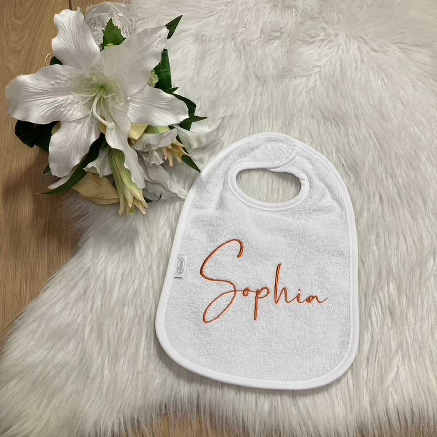 Slab met naam | Gepersonaliseerde baby slab katoen | Soft Cloud