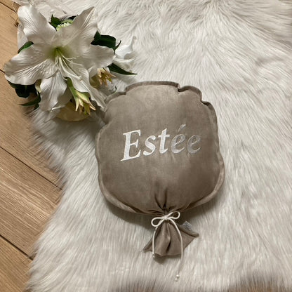Soft Suede Ballon met naam | Gepersonaliseerde | Warm Sand