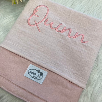Soft Suéde Zomerdekentje met naam | Gepersonaliseerde | Vintage Rose