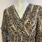 Python print dress crossed at the bust with elastic at the waist