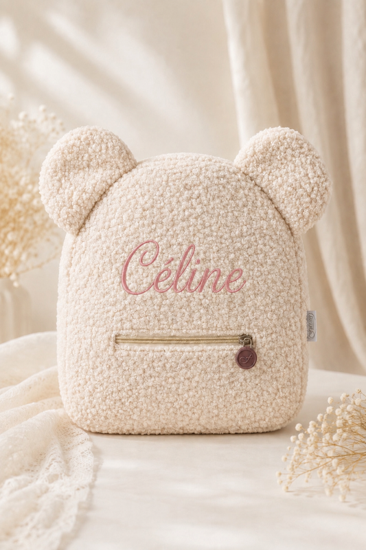 Teddy Kinderrugzak met Naam Cream | Gepersonaliseerd