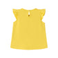Geel casual t-shirt met effen ruches