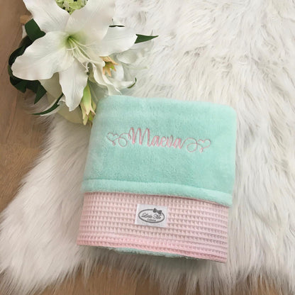 Mix and Match Warm Wafel Winterdekentje met naam | Gepersonaliseerde |