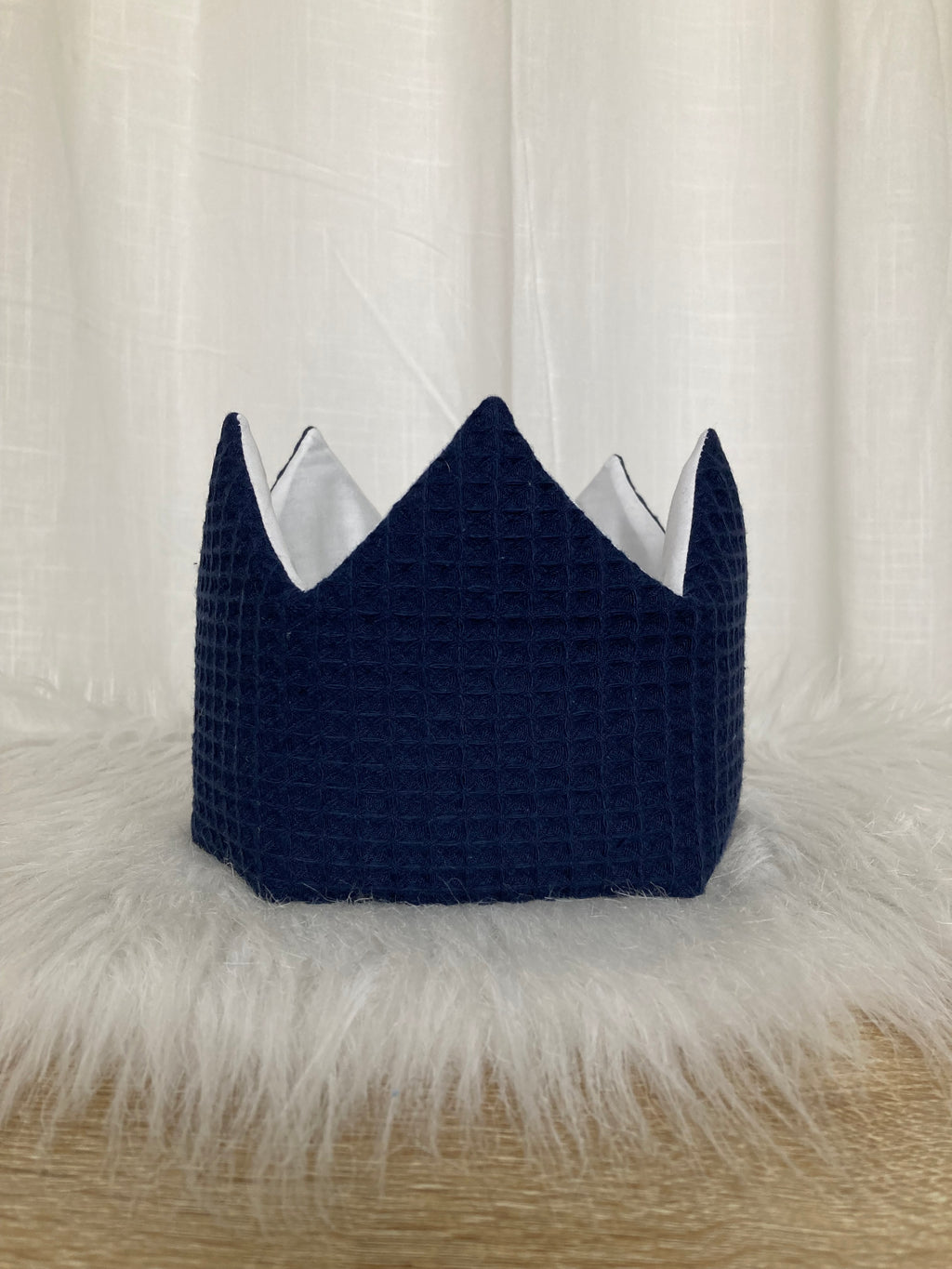 Verjaardagskroon Warm wafel marine blauw