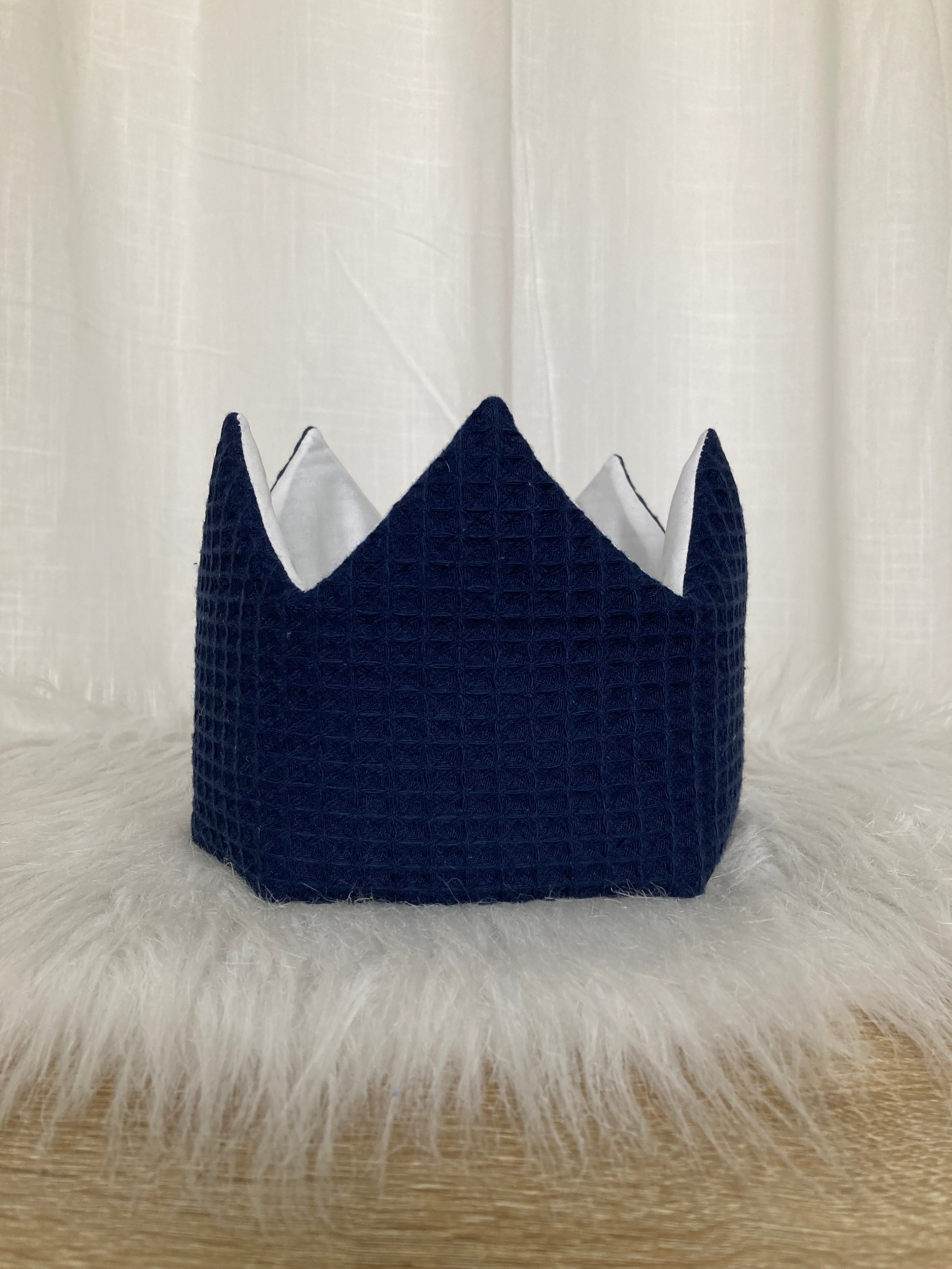 Verjaardagskroon Warm wafel marine blauw