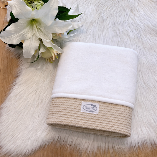 Wiegdeken winter Warm wafel beige/wit