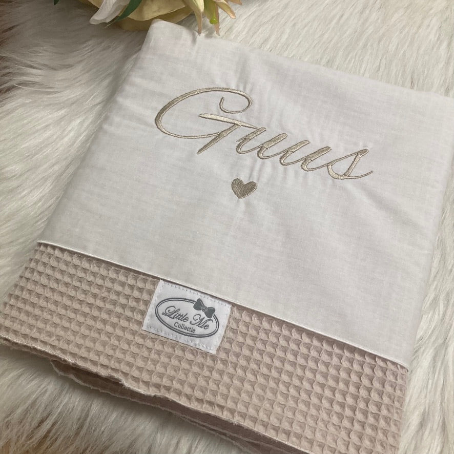 Warm Wafel Lakentje met naam | Gepersonaliseerde | Warm sand