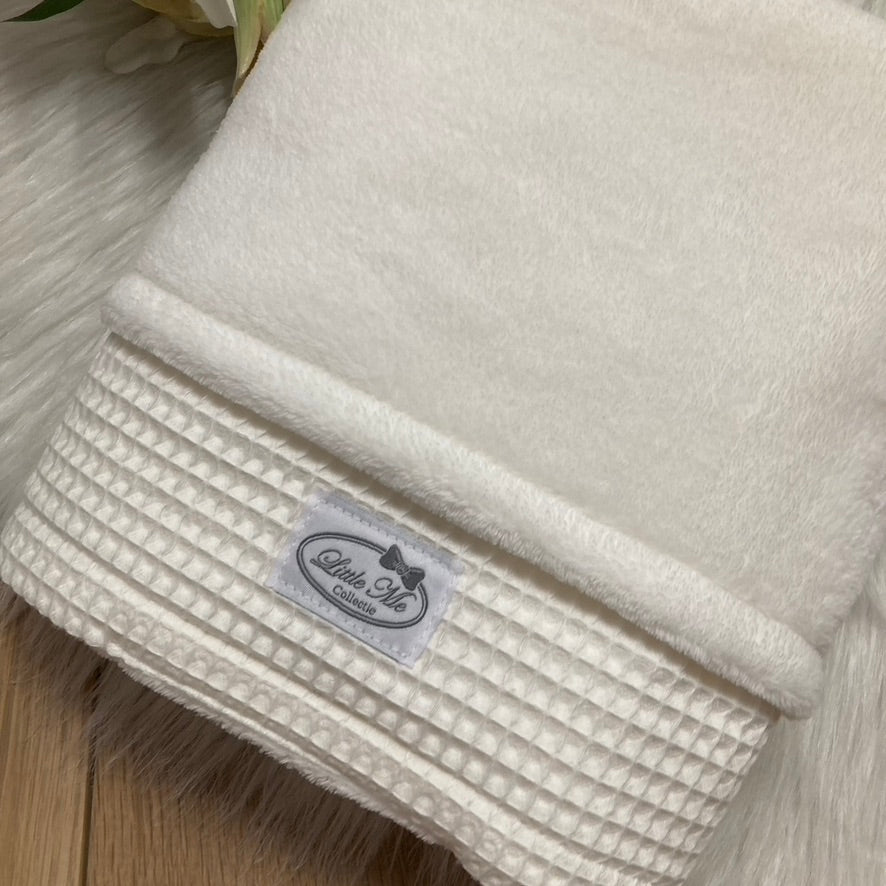 Warm Wafel Winterdekentje met naam | Gepersonaliseerde | Vanilla Milk