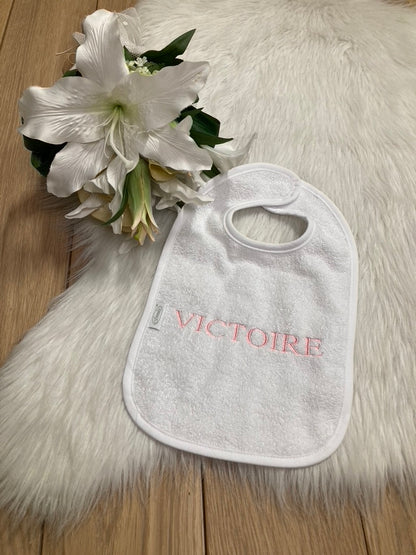 Slab met naam | Gepersonaliseerde baby slab katoen | Soft Cloud