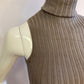 Very stretchy taupe turtle neck sleeveless top