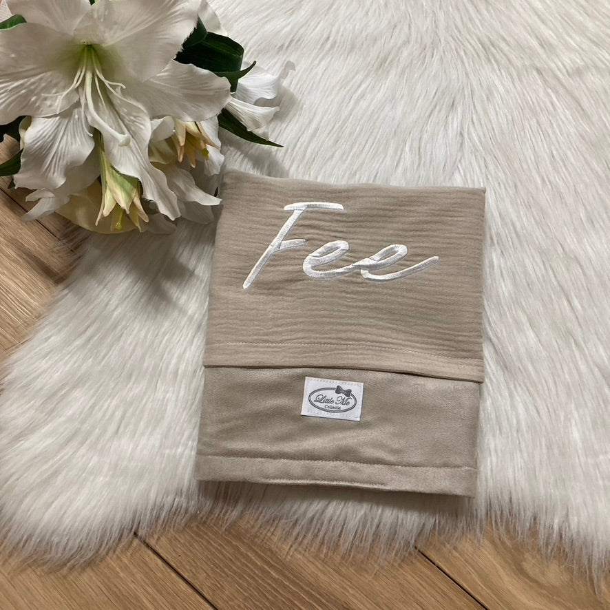 Soft Suéde Zomerdekentje met naam | Gepersonaliseerde | Warm sand
