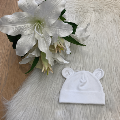 Eerste teddy babymutsje met naam | Gepersonaliseerde | Soft Cloud