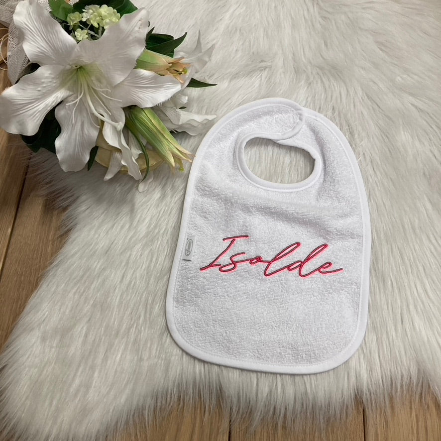 Slab met naam | Gepersonaliseerde baby slab katoen | Soft Cloud